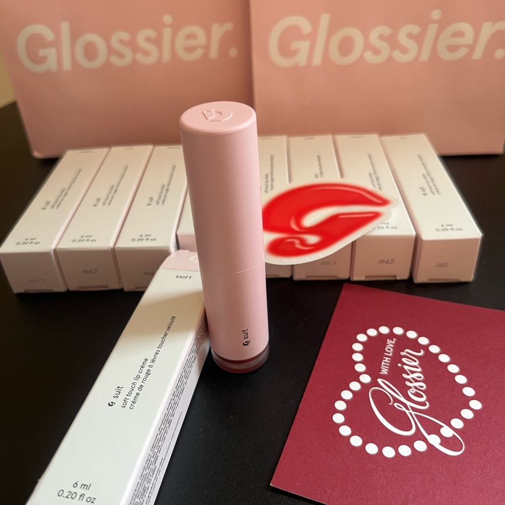 Glossier G Suit Soft touch lip Gloss Brand new Lip Balm in box! Free gifts GWP